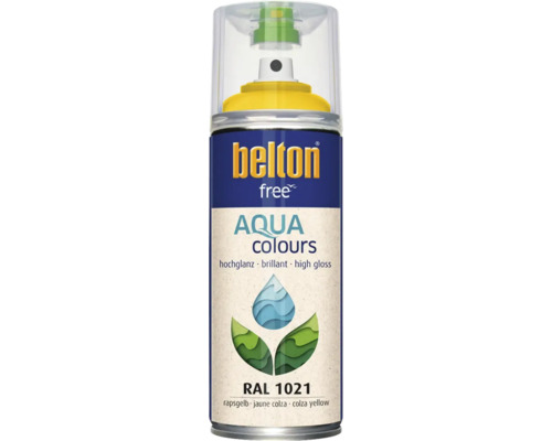 Belton Free PU Sprühlack Ral 1021 rapsgelb glänzend 400 ml Belton Free Aqua Colours Lackspray Rapsgelb RAL 1021