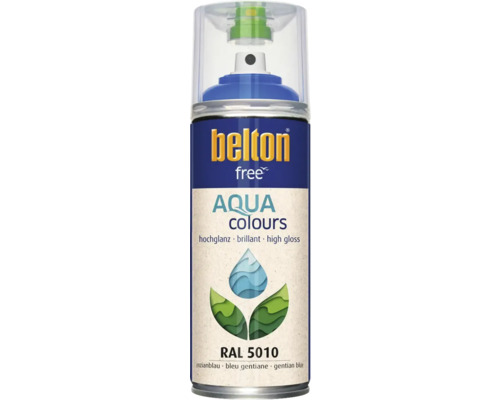 Belton Free PU Sprühlack Ral 5010 enzianblau glänzend 400 ml Belton Free Aqua Colours Sprühlack