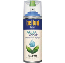Belton Free Aqua Farbspray mit hohem Glanz, Farbton Himmelblau RAL 5015