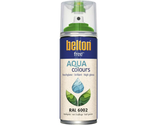 Belton Free PU Sprühlack Ral 6002 laubgrün glänzend 400 ml Belton Free Aqua Colours Lack Spraydose RAL 6002 Laubgrün
