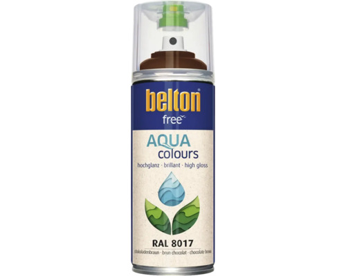 Belton Free PU Sprühlack Ral 8017 schokobraun glänzend 400 ml Belton Free Aqua Colours Sprühlack im Farbton Schokoladenbraun RAL 8017