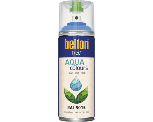 Belton Free PU Sprühlack Ral 5015 himmelblau matt 400 ml Belton Free Aqua Colours Sprühlack RAL 5015