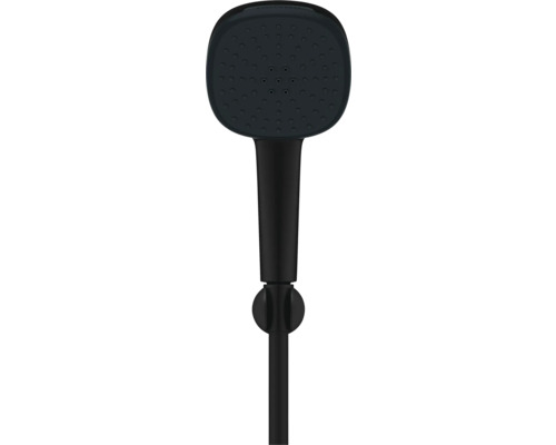 Schwarzer Duschkopf mit Brauseschlauch