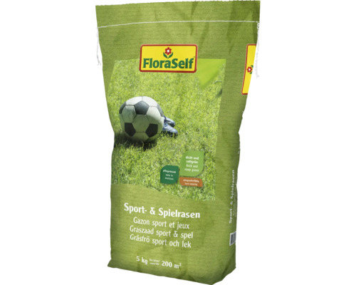 Sportrasen & Spielrasen FloraSelf Rasensamen 5 kg für 200 m² FloraSelf Sport und Spielrasen Saatgut im 5 kg Sack