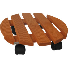 Runder Pflanzenroller aus Holz mit Rollen