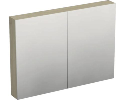 Jungborn Spiegelschrank TRENTA 100 x 14,4 x 72 cm Kendal eiche 3-türig IP 44 Spiegelschrank mit zwei Türen zur Badezimmeraufbewahrung