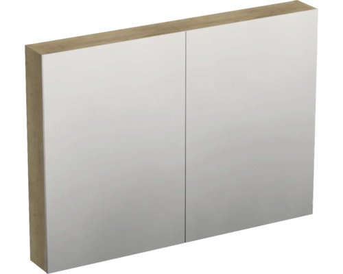 Jungborn Spiegelschrank TRENTA 100 x 14,4 x 72 cm Halifax eiche 3-türig IP 44 Spiegelschrank mit zwei Türen für das Badezimmer