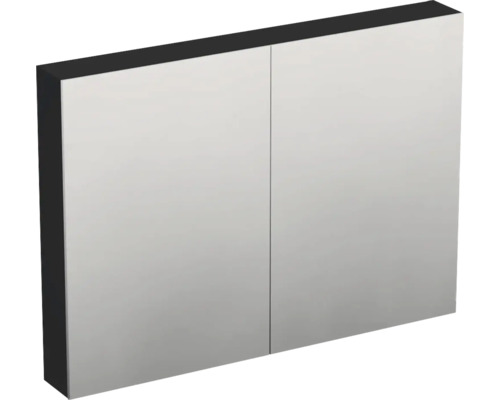 Spiegelschrank Jungborn TRENTA 100 x 14,4 x 72 cm schwarz zu A9276 matt 3-türig IP 44
