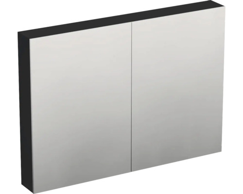 Jungborn Spiegelschrank TRENTA 100 x 14,4 x 72 cm schwarz zu A9276 matt 3-türig IP 44