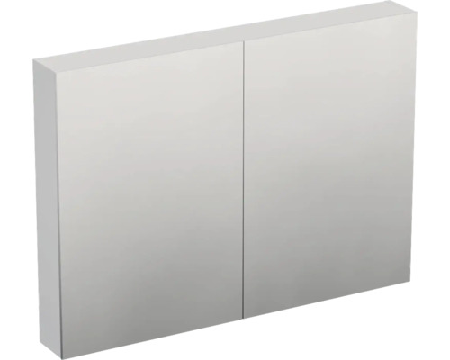 Jungborn Spiegelschrank TRENTA 100 x 14,4 x 72 cm weiß zu B073 matt 3-türig IP 44 Badezimmerschrank mit zwei Türen