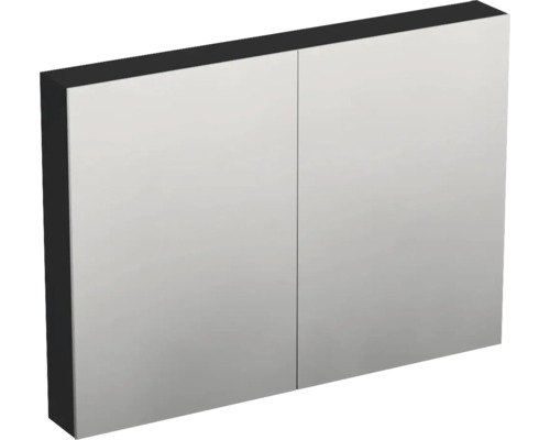 Spiegelschrank Jungborn TRENTA 100 x 14,4 x 72 cm schwarz zu U129 matt 3-türig IP 44
