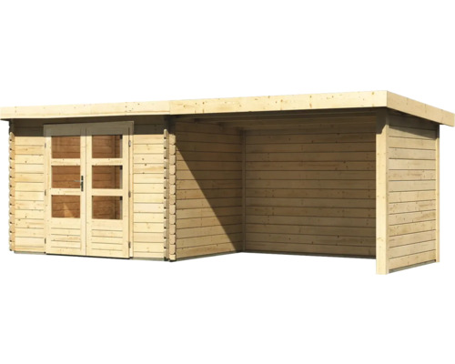 Holzgartenhaus mit Doppeltür und Schleppdach