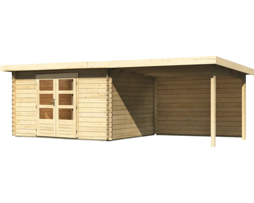 Holzgartenhaus mit Doppeltür und Vordach