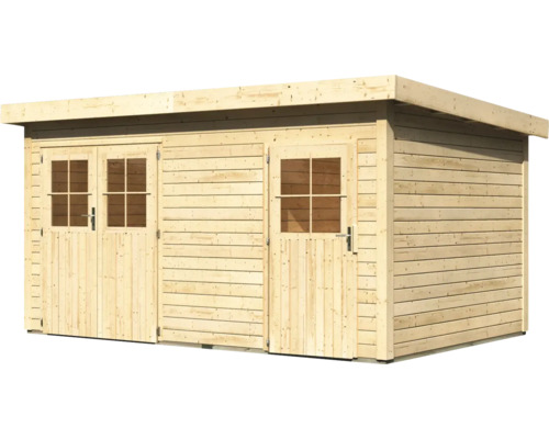 Holzgartenhaus mit Doppeltür und Einzeltür