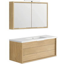 Badmöbel-Set Allibert Sorento BxHxT 120,5 x 69 x 46,2 cm Frontfarbe eiche halifax mit Waschtisch