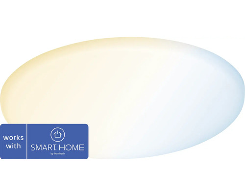 LED Smart Home Zigbee Einbaupanel IP44 15W 1000 lm 3000- 6500 K Ø 185 mm Einbau-Ø 60-160 mm Veluna VariFit Tunable White satin 230V - Kompatibel mit SMART HOME by hornbach