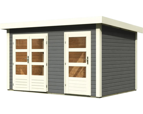 Holzgartenhaus mit Doppeltür und Einzeltür