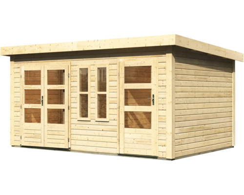 Holzgartenhaus mit Fenster und Doppeltür
