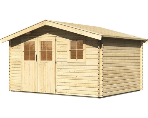 Holzgartenhaus mit Doppeltür und Fenster