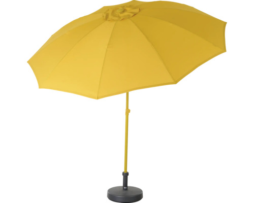 Gelber Sonnenschirm mit Ständer