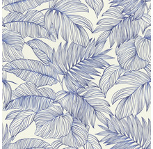 Tapete mit blauem Blätterdesign