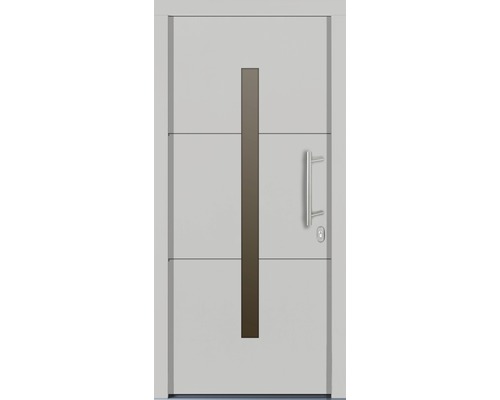 Haustür mit Griff und länglichem Glaseinsatz