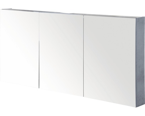 Spiegelschrank Sanox 140 x 13 x 65 cm beton anthrazit 3-türig