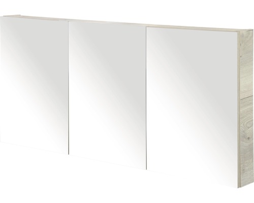 Spiegelschrank Sanox 140 x 13 x 65 cm eiche natur 3-türig