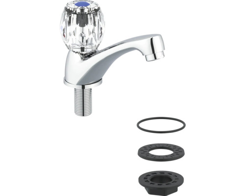 Wasserhahn mit Kristallgriff und Befestigungsmaterial