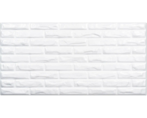 Wandpaneel XPS Stone White Großpack 20 Stk. 100 x 50 cm Weiße Fliesen im Metro-Stil