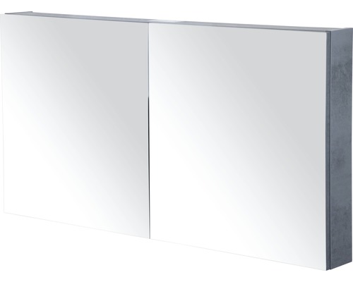 Spiegelschrank Sanox 120 x 13 x 65 cm beton anthrazit 2-türig