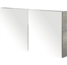 Spiegelschrank mit zwei Türen und Holzoptik