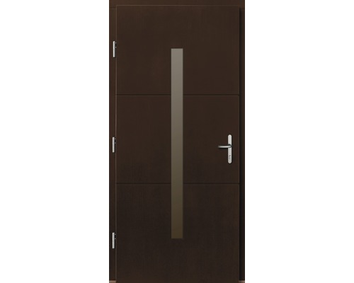 Braune Haustür mit Glaseinsatz