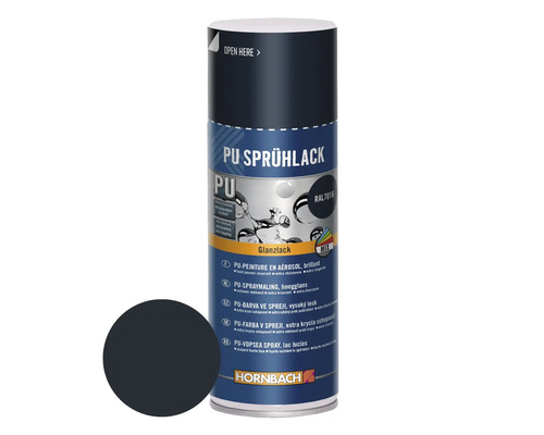 HORNBACH PU-Sprühlack RAL7016 anthrazitgrau glänzend 400 ml PU Sprühlackdose mit Farbbeispiel