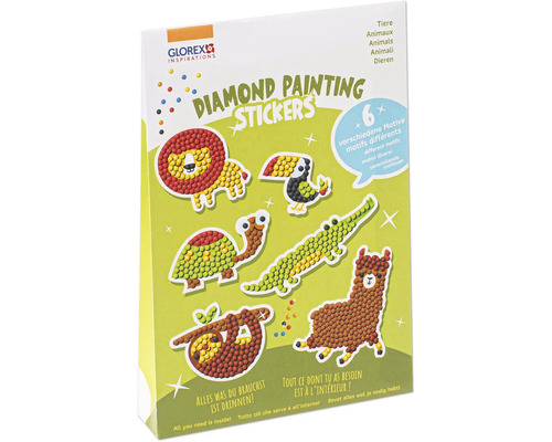 Diamond Painting Stickers Tiere 6-tlg.
