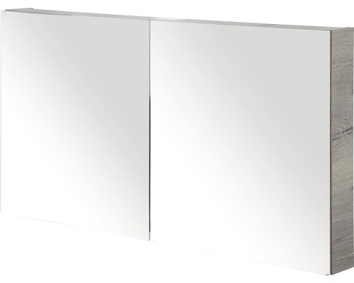 Spiegelschrank Sanox 120 x 13 x 65 cm tabacco 2-türig doppelt verspiegelte Türen Spiegelschrank mit zwei Türen und Holzdekor