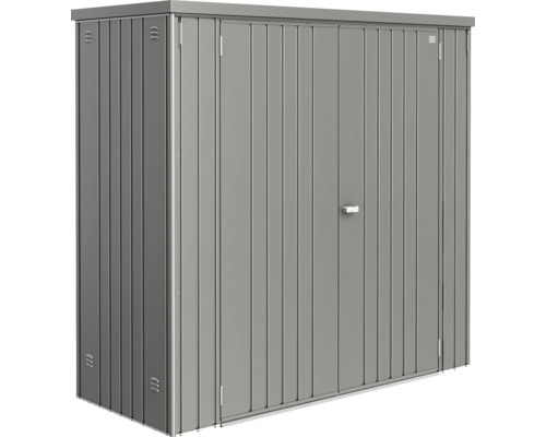 Geräteschrank Biohort Gr. 190 187,1 x 79,1 cm quarzgrau-metallic Metall Gerätehaus mit Doppeltür zur Aufbewahrung von Gartengeräten