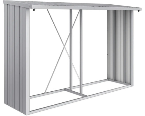 Kaminholzunterstand biohort WoodStock 300 300 x 102 cm silber-metallic