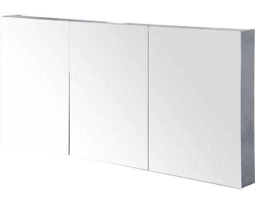 Spiegelschrank Sanox 140 x 13 x 65 cm beton anthrazit 3-türig