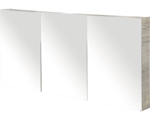 Spiegelschrank Sanox 140 x 13 x 65 cm tabacco 3-türig doppelt verspiegelte Türen