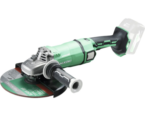 Hikoki Akku Winkelschleifer mit Schleifscheibe und Zusatzhandgriff