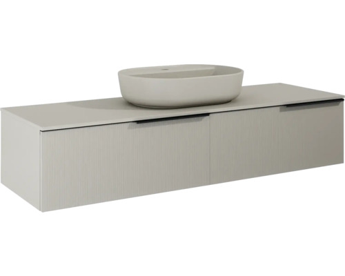 Jungborn Unterschrank NONUS BxHxT 1600 x 318 mm x 453 mm Frontfarbe fume matt Waschtischunterschrank mit Aufsatzwaschbecken