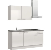 NOBILIA Küchenzeile ohne Geräte Urban 180 cm seidengrau hochglanz vormontiert Variante rechts 4004539009929
