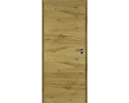 Holztür mit Türgriff und Schloss