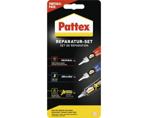 Pattex Reparaturset Sekundenkleber 2x 3 g und 1x 8 g