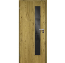 ZT Eiche Rustic Furnier Aufrecht 98,5x198,5 DIN Links MODERN 07 Glas Dunkelgrau