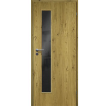 ZT Eiche Rustic Furnier Aufrecht 98,5x198,5 DIN Rechts MODERN 07 Glas Dunkelgrau