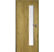 ZT Eiche Rustic Furnier Aufrecht 61x198,5 DIN Links MODERN 07 Glas Satiniert