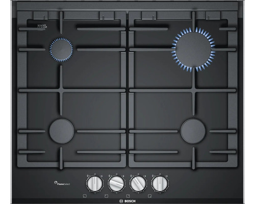 Gaskochfeld mit Glaskeramik Bosch 60,6 x 52,7 cm 4 Kochzonen PRP6A6B70D