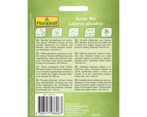 Samenpackung Bunter Mix Lathyrus odoratus